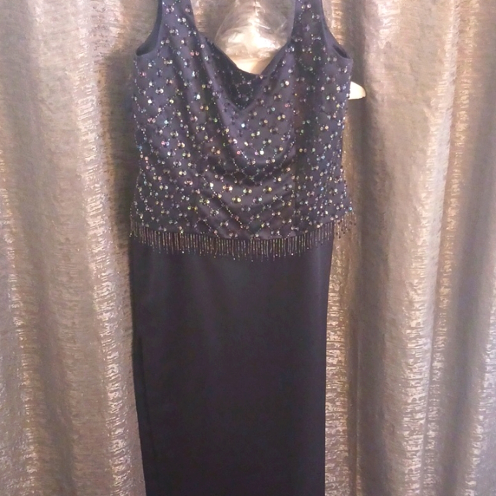 Blue or purple evening gown